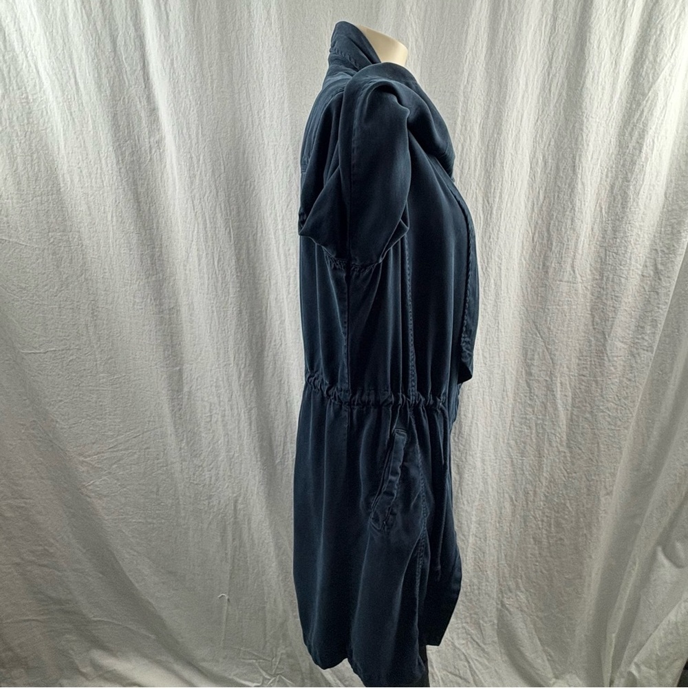 Max Jeans Dark Navy Blue Tencel Open Waterfall Drawstring Waist Jacket M - Picture 8 of 14